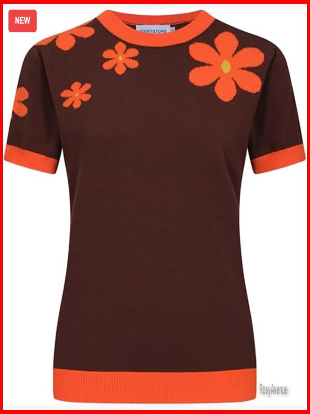 Vintage 1960s Mod Style Cotton Knit T-Shirt Short Sleeve Retro Casual